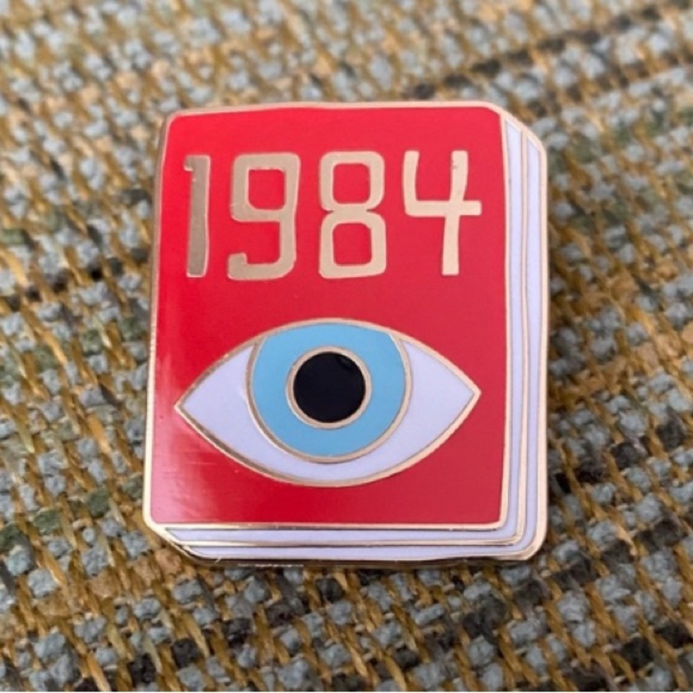 1984 Orwell book enamel pin